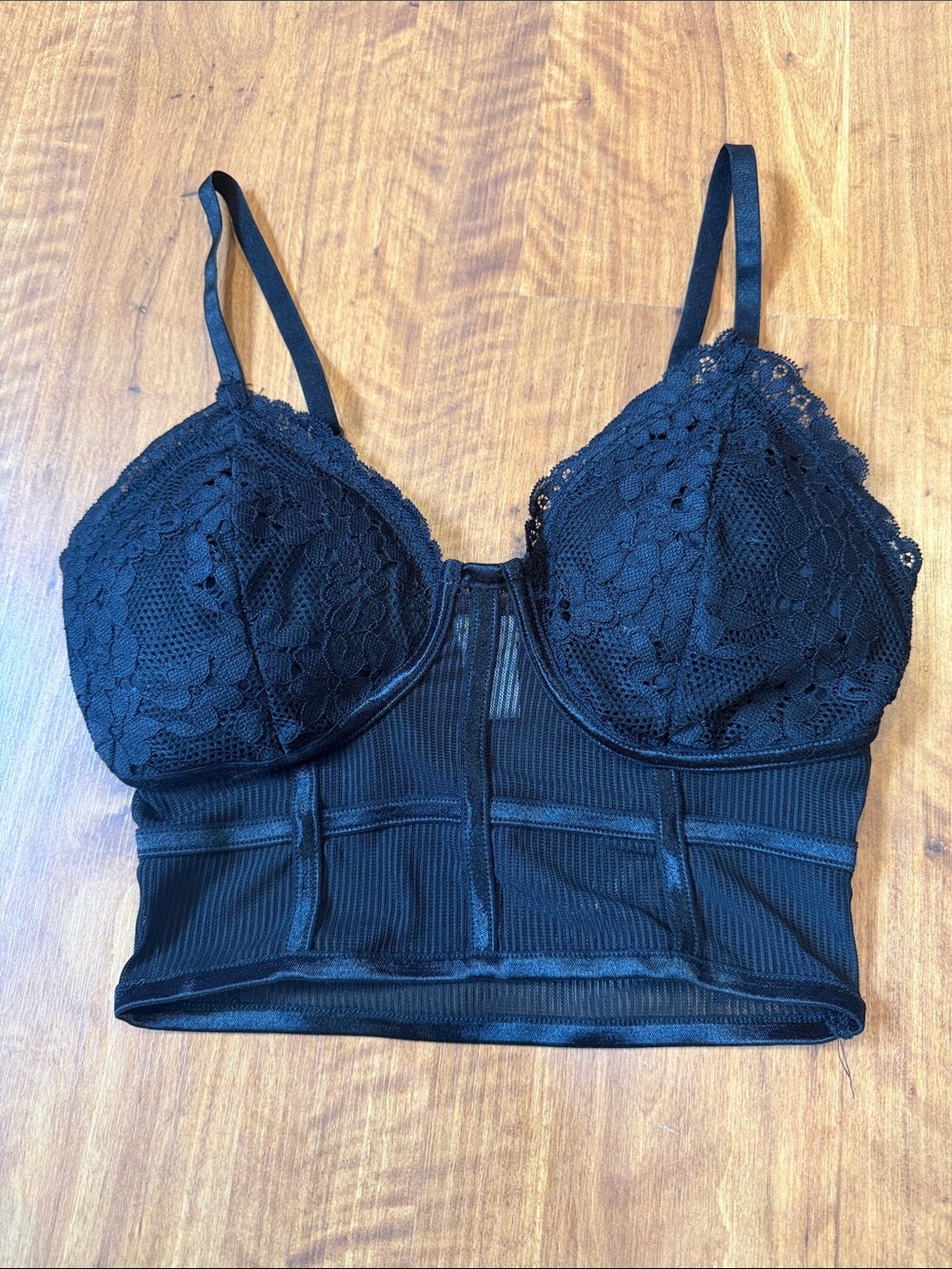 Bozzolo Black Lace Longline Bralette